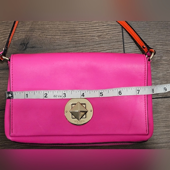 Kate Spade Hot Pink & Orange Storybook Lining Turn Lock Crossbody - Picture 8 of 16